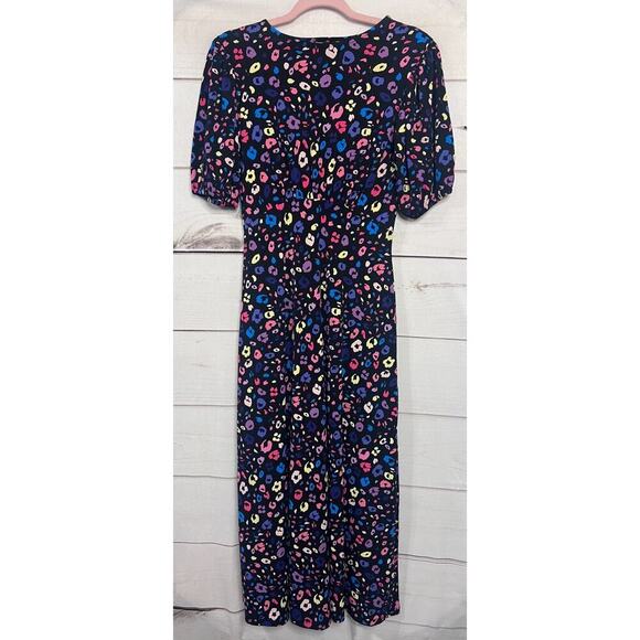 Lipsy London Dress Size US 4 Black With Neon Geometric Print Long Unique - Picture 1 of 6